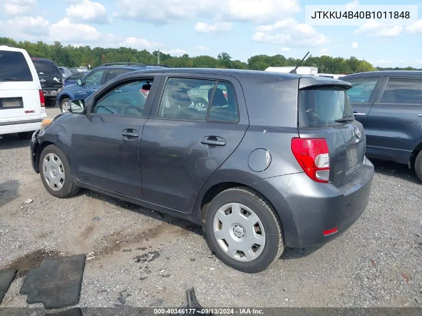 2011 Scion Xd VIN: JTKKU4B40B1011848 Lot: 40346177