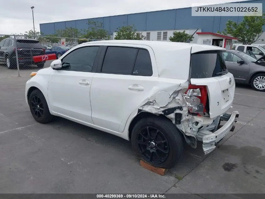 2012 Scion Xd VIN: JTKKU4B43C1022652 Lot: 40299369