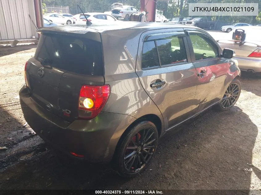 2012 Scion Xd VIN: JTKKU4B4XC1021109 Lot: 40324375