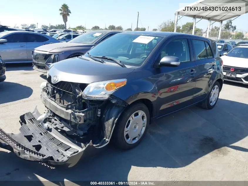 2012 Scion Xd VIN: JTKKU4B43C1024613 Lot: 40333361