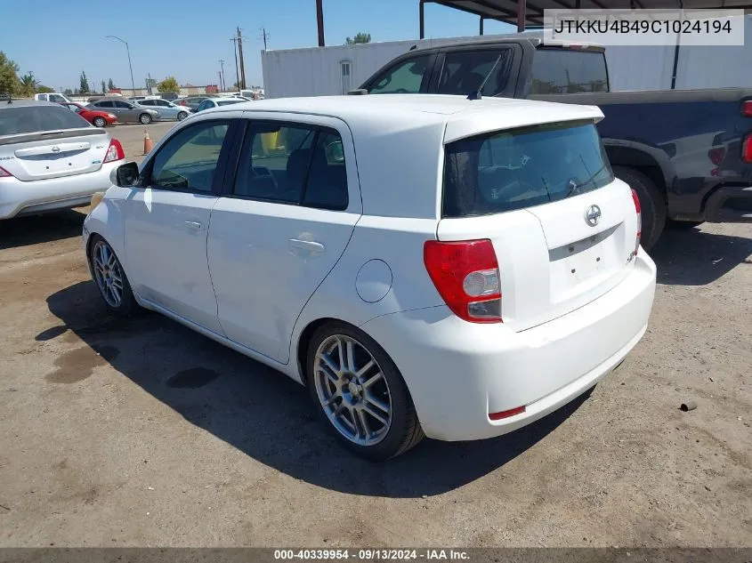 2012 Scion Xd VIN: JTKKU4B49C1024194 Lot: 40339954