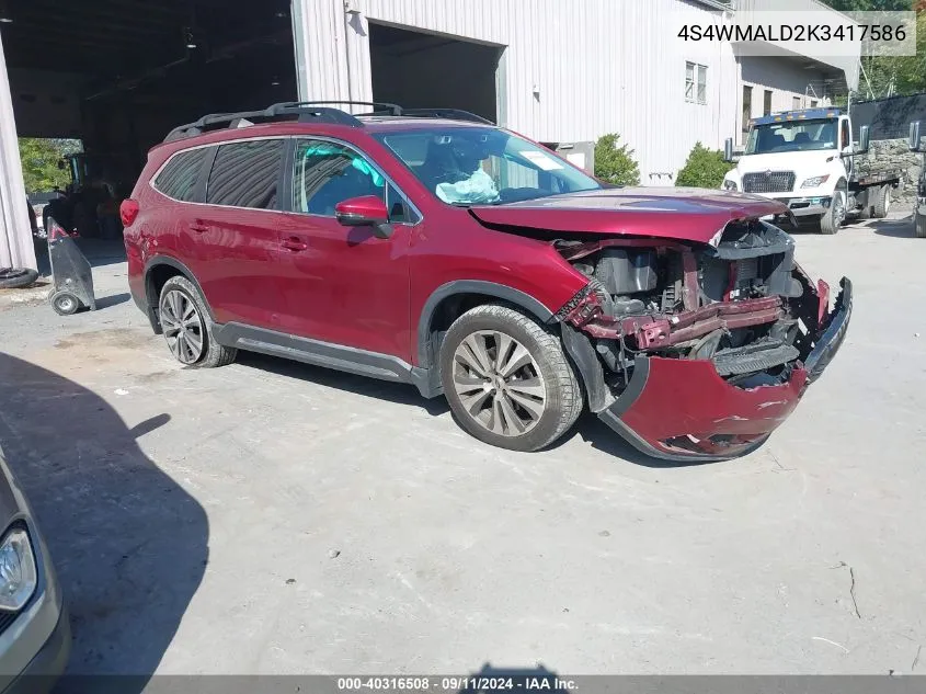 4S4WMALD2K3417586 2019 Subaru Ascent Limited