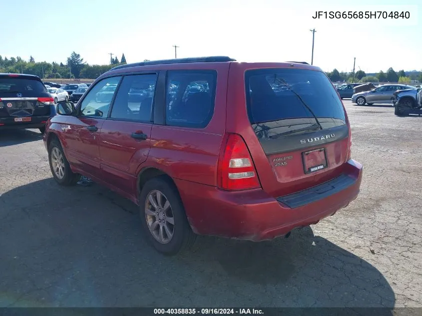 2005 Subaru Forester 2.5Xs VIN: JF1SG65685H704840 Lot: 40358835