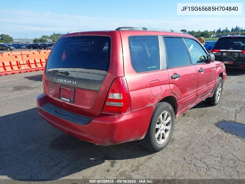 2005 Subaru Forester 2.5Xs VIN: JF1SG65685H704840 Lot: 40358835