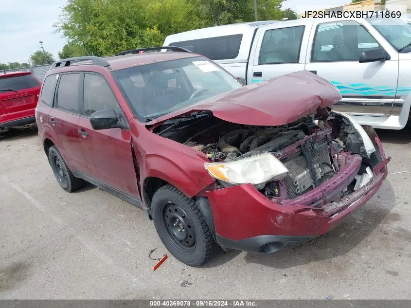 2011 Subaru Forester 2.5X VIN: JF2SHABCXBH711869 Lot: 40369078