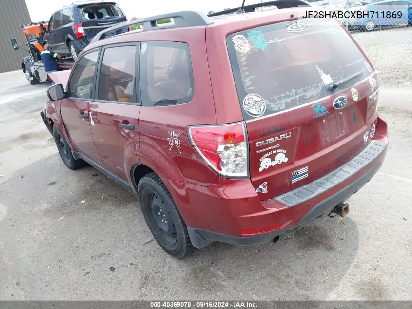 2011 Subaru Forester 2.5X VIN: JF2SHABCXBH711869 Lot: 40369078