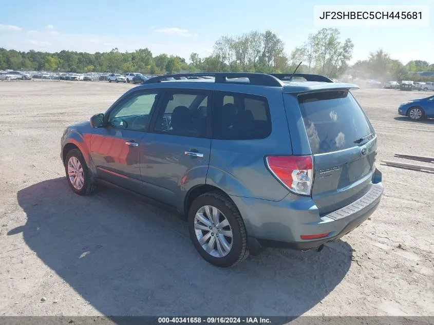 2012 Subaru Forester 2.5X Limited VIN: JF2SHBEC5CH445681 Lot: 40341658