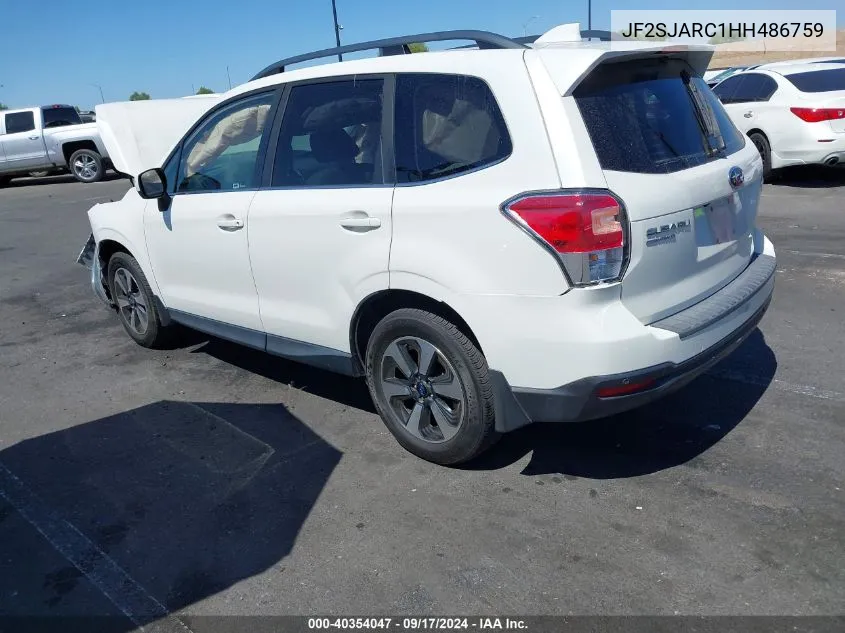 2017 Subaru Forester 2.5I Limited VIN: JF2SJARC1HH486759 Lot: 40354047