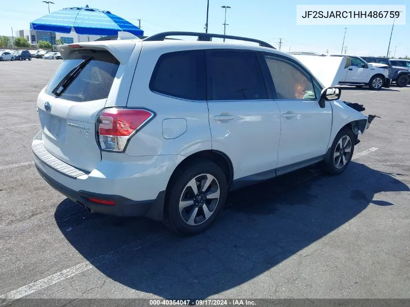 2017 Subaru Forester 2.5I Limited VIN: JF2SJARC1HH486759 Lot: 40354047