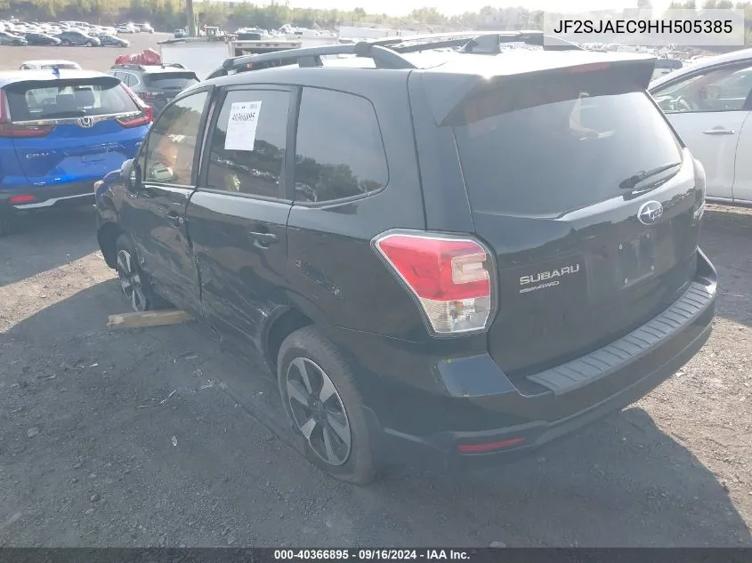 2017 Subaru Forester 2.5I Premium VIN: JF2SJAEC9HH505385 Lot: 40366895