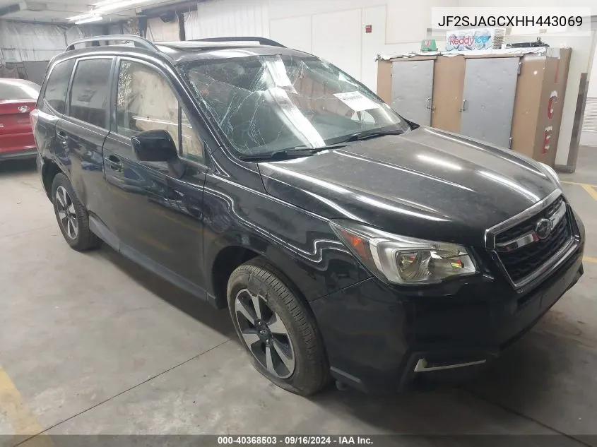 2017 Subaru Forester 2.5I Premium VIN: JF2SJAGCXHH443069 Lot: 40368503