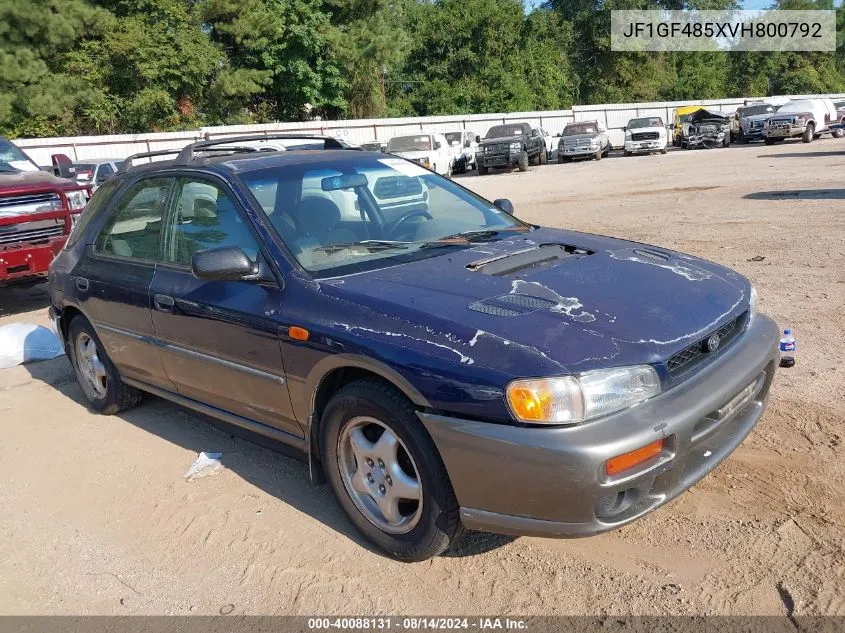 1997 Subaru Impreza Outback Sport VIN: JF1GF485XVH800792 Lot: 40088131