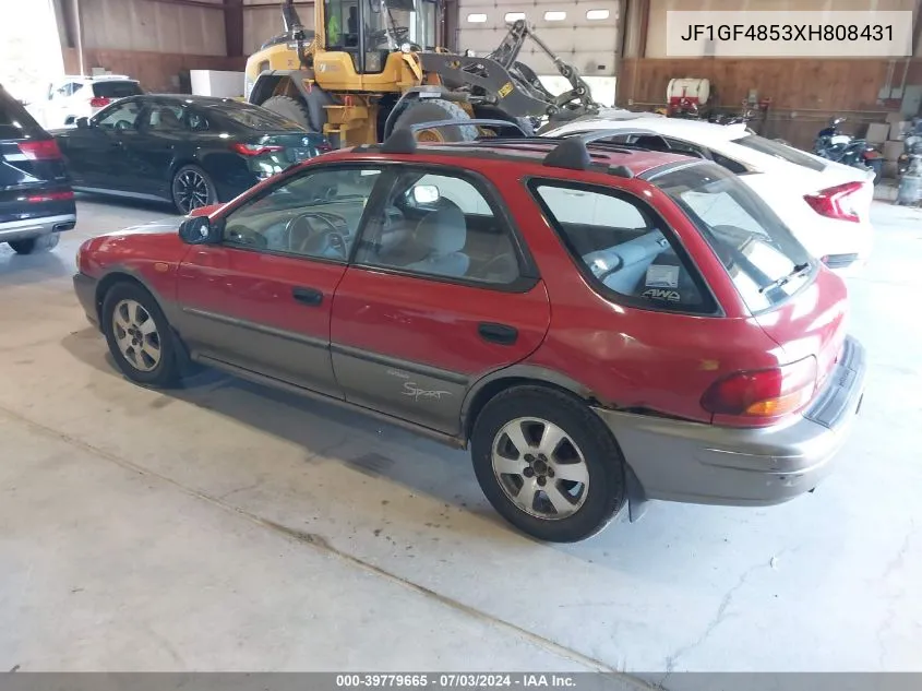 1999 Subaru Impreza Outback Sport VIN: JF1GF4853XH808431 Lot: 39779665