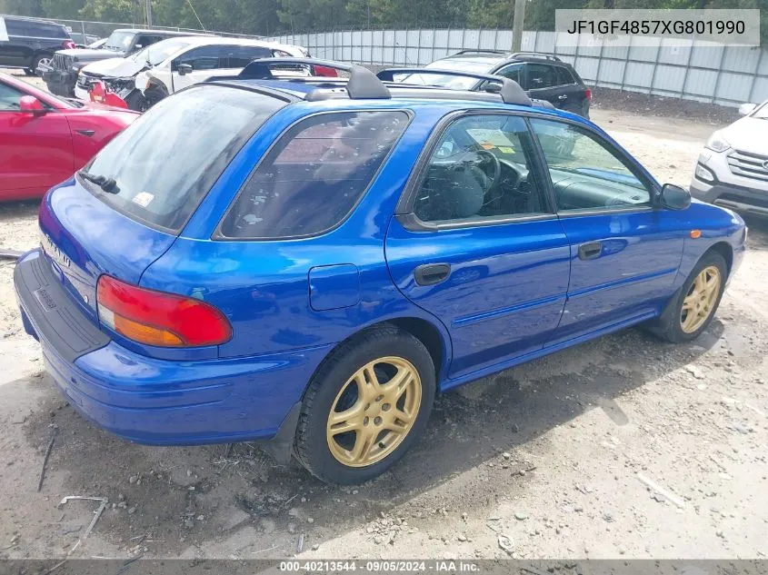 1999 Subaru Impreza Outback Sport VIN: JF1GF4857XG801990 Lot: 40213544