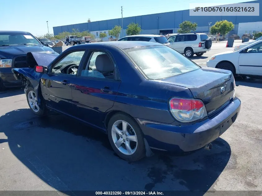 2006 Subaru Impreza 2.5I VIN: JF1GD67616G521623 Lot: 40323250