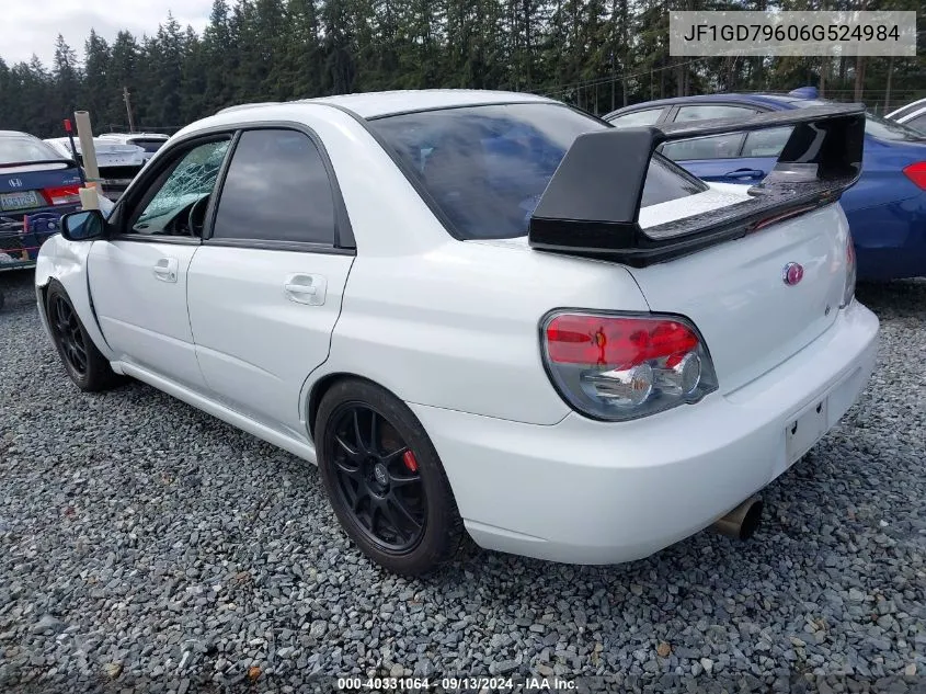 2006 Subaru Impreza Wrx Tr VIN: JF1GD79606G524984 Lot: 40331064