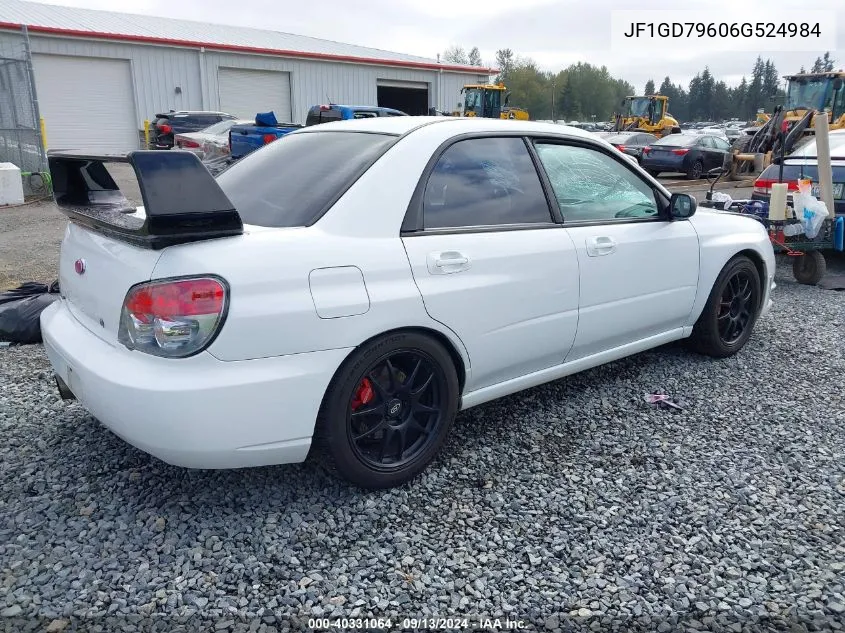 2006 Subaru Impreza Wrx Tr VIN: JF1GD79606G524984 Lot: 40331064