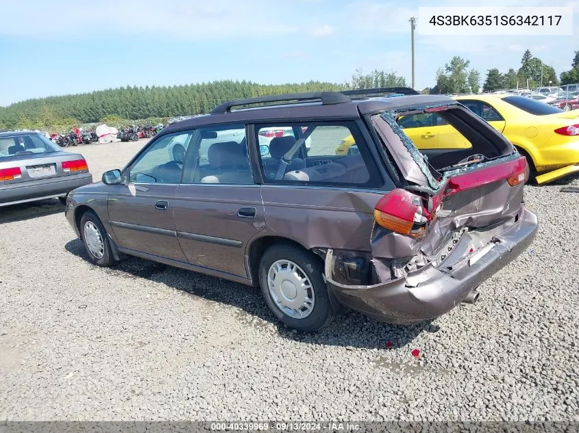 1995 Subaru Legacy L/Outback VIN: 4S3BK6351S6342117 Lot: 40339969