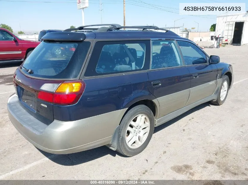 2000 Subaru Legacy Outback Awp VIN: 4S3BH6758Y6616933 Lot: 40316098