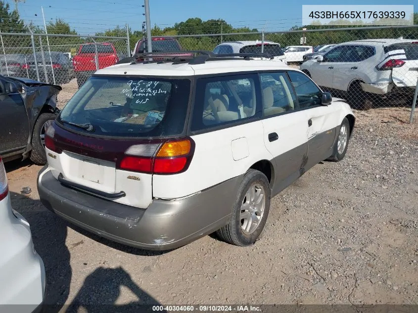 2001 Subaru Legacy Outback VIN: 4S3BH665X17639339 Lot: 40304060