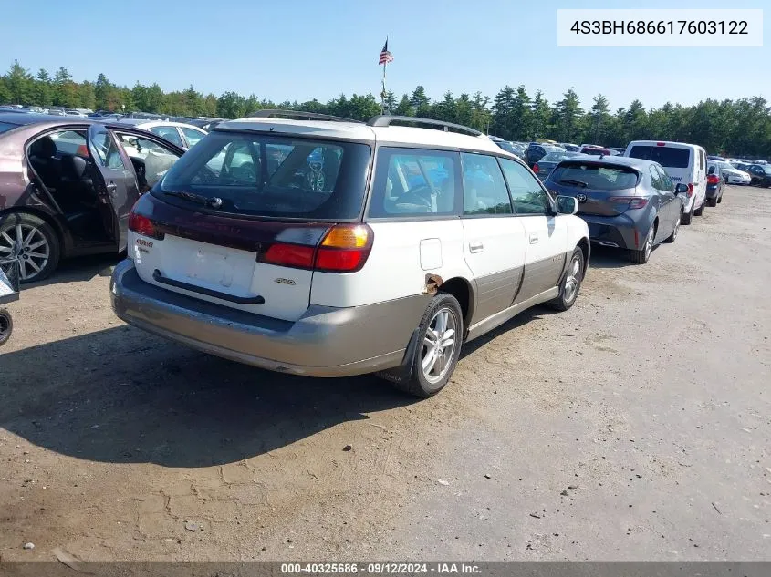 2001 Subaru Legacy Outback Limited VIN: 4S3BH686617603122 Lot: 40325686