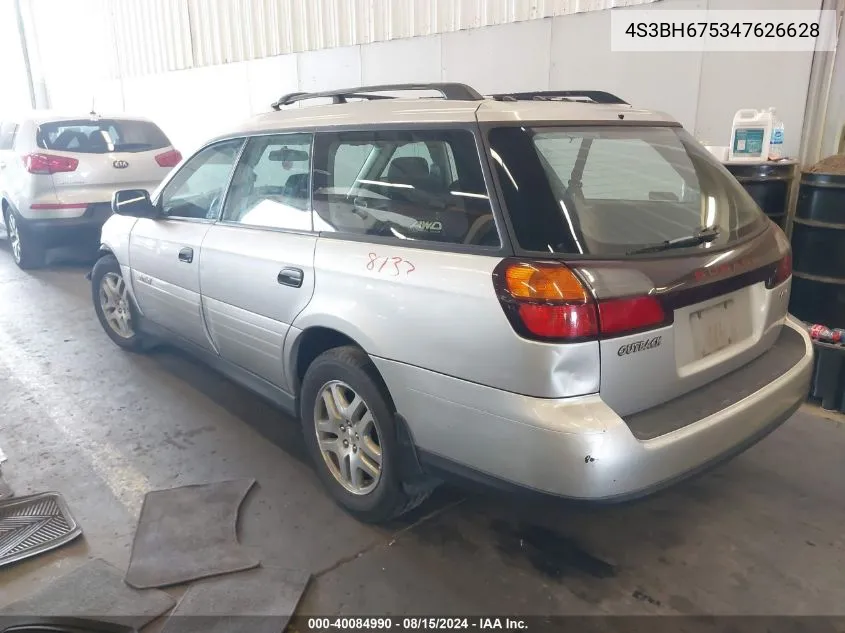 2004 Subaru Outback VIN: 4S3BH675347626628 Lot: 40084990