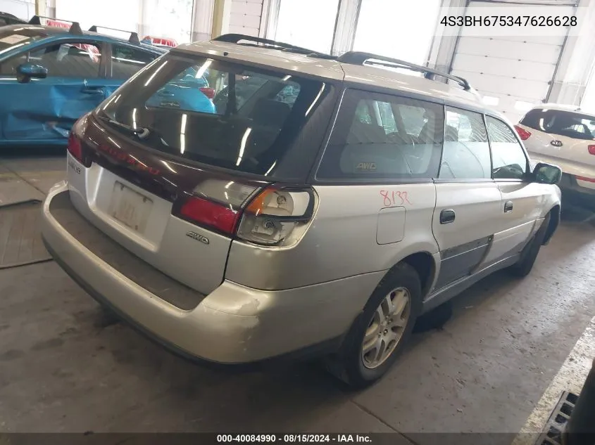 2004 Subaru Outback VIN: 4S3BH675347626628 Lot: 40084990