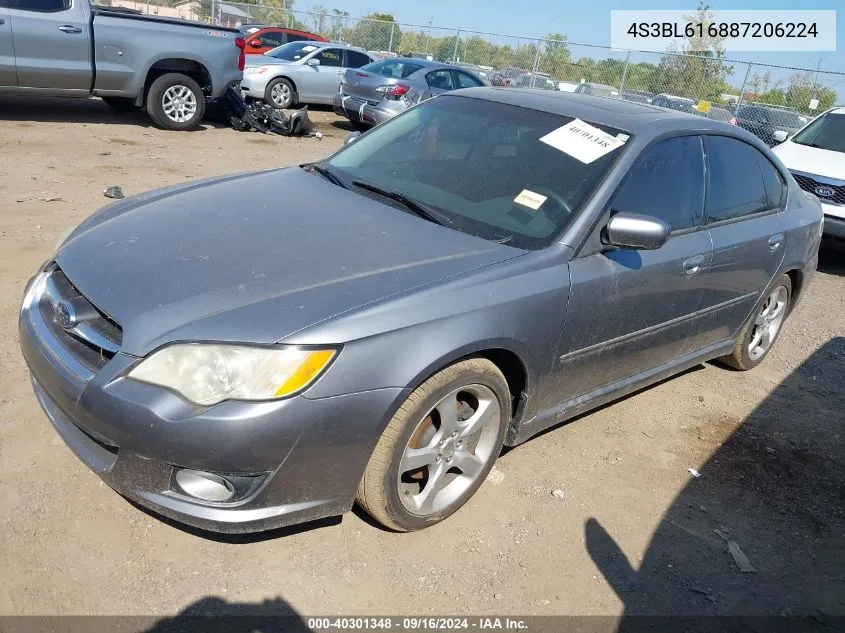 2008 Subaru Legacy 2.5I VIN: 4S3BL616887206224 Lot: 40301348