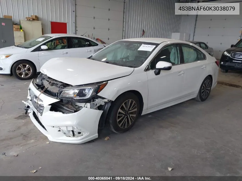 2019 Subaru Legacy 2.5I Premium VIN: 4S3BNAF60K3038079 Lot: 40365041