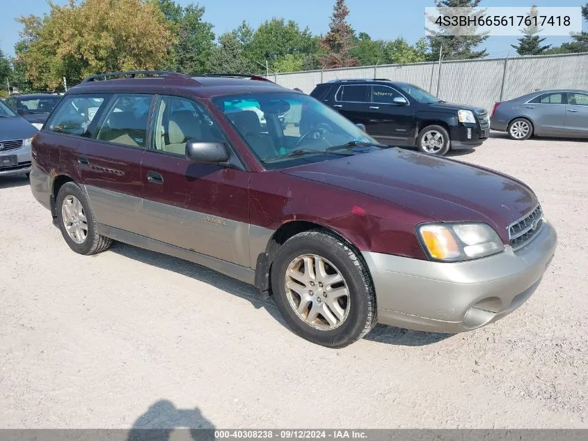 4S3BH665617617418 2001 Subaru Outback