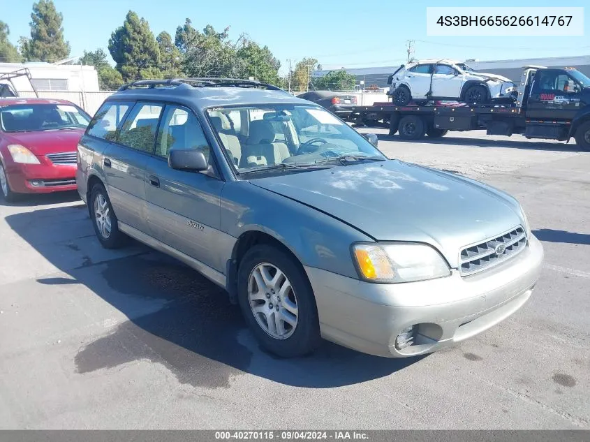 2002 Subaru Outback Outback VIN: 4S3BH665626614767 Lot: 40270115