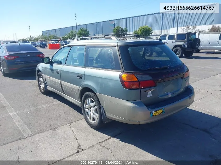 2002 Subaru Outback Outback VIN: 4S3BH665626614767 Lot: 40270115