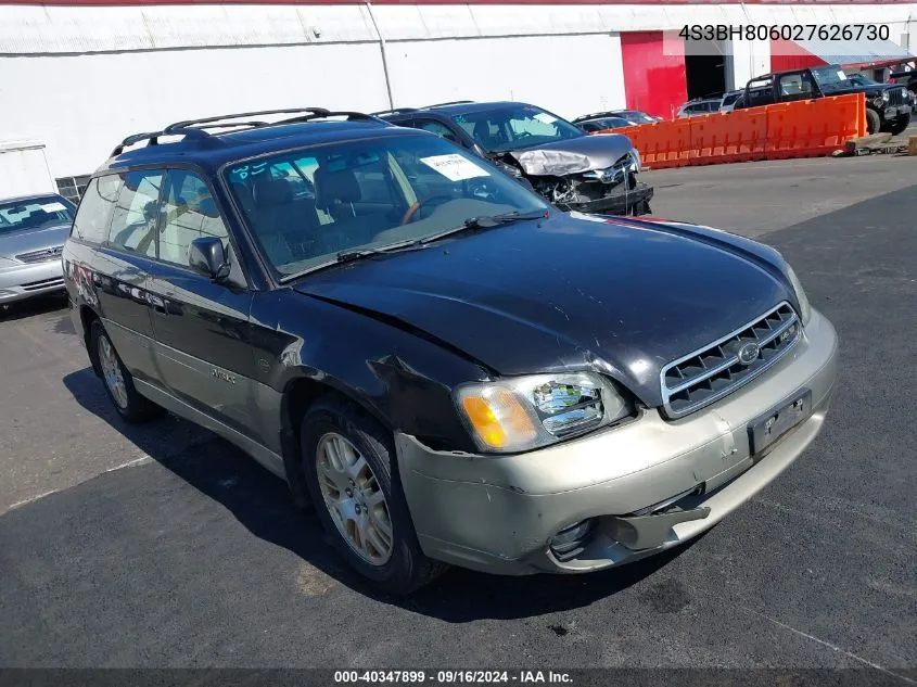 2002 Subaru Outback H6-3.0 L.l. Bean Edition VIN: 4S3BH806027626730 Lot: 40347899