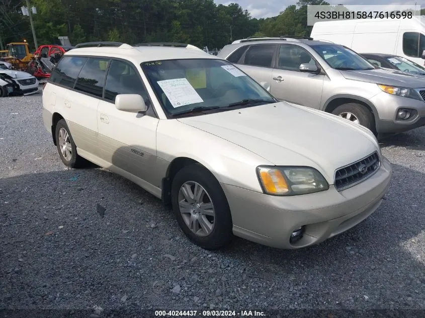 2004 Subaru Outback H6-3.0 W/35Th Anniversary Edition VIN: 4S3BH815847616598 Lot: 40244437