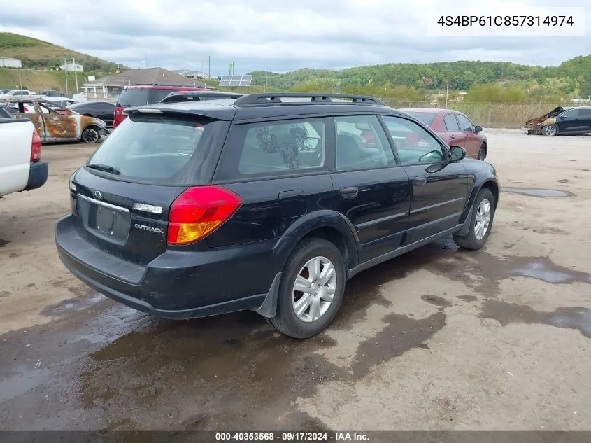 2005 Subaru Outback 2.5I VIN: 4S4BP61C857314974 Lot: 40353568