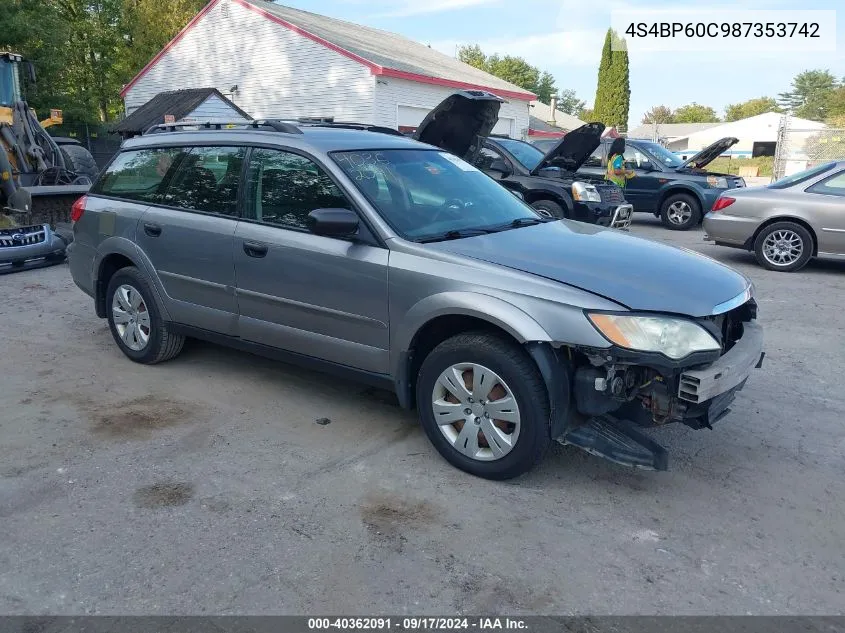 4S4BP60C987353742 2008 Subaru Outback