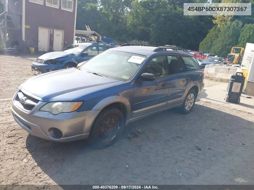 2008 Subaru Outback VIN: 4S4BP60CX87307367 Lot: 40376209