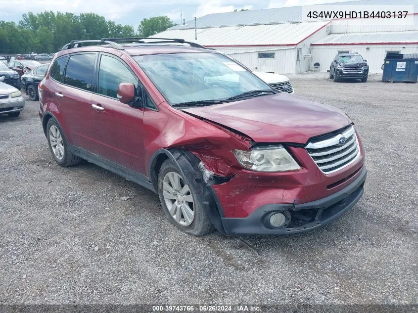 2011 Subaru Tribeca 3.6R Limited VIN: 4S4WX9HD1B4403137 Lot: 39743766