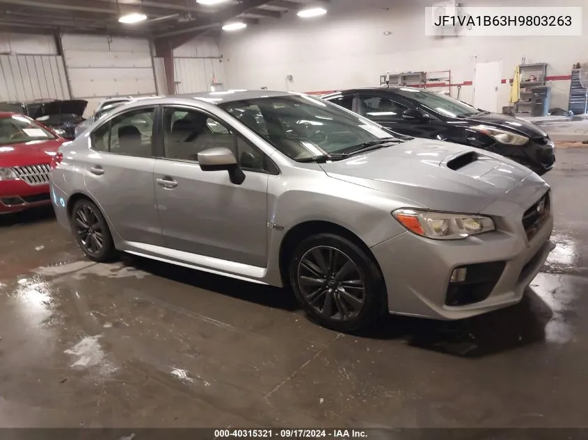 2017 Subaru Wrx VIN: JF1VA1B63H9803263 Lot: 40315321