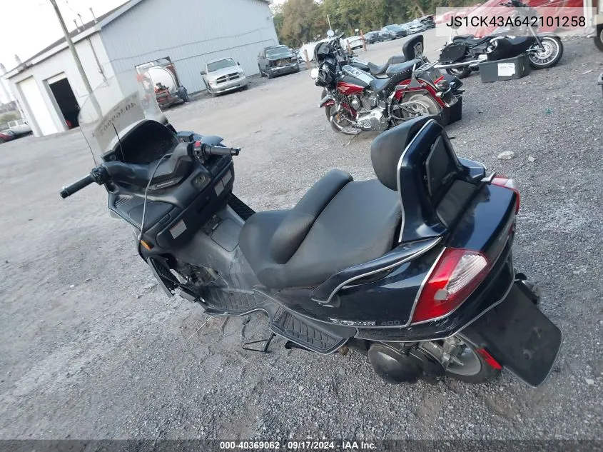 2004 Suzuki An400 K3 VIN: JS1CK43A642101258 Lot: 40369062