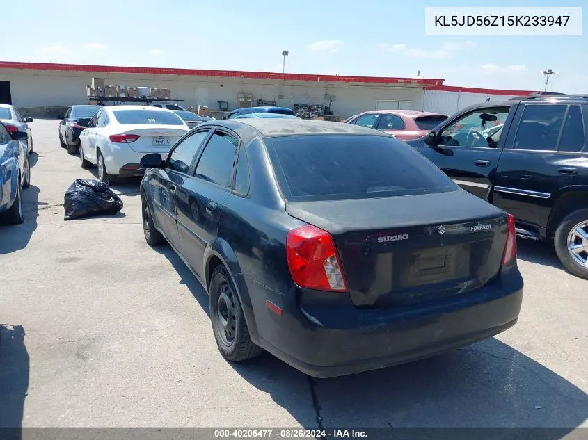 2005 Suzuki Forenza S VIN: KL5JD56Z15K233947 Lot: 40205477