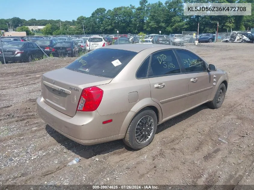 2006 Suzuki Forenza VIN: KL5JD56Z36K472708 Lot: 39974625