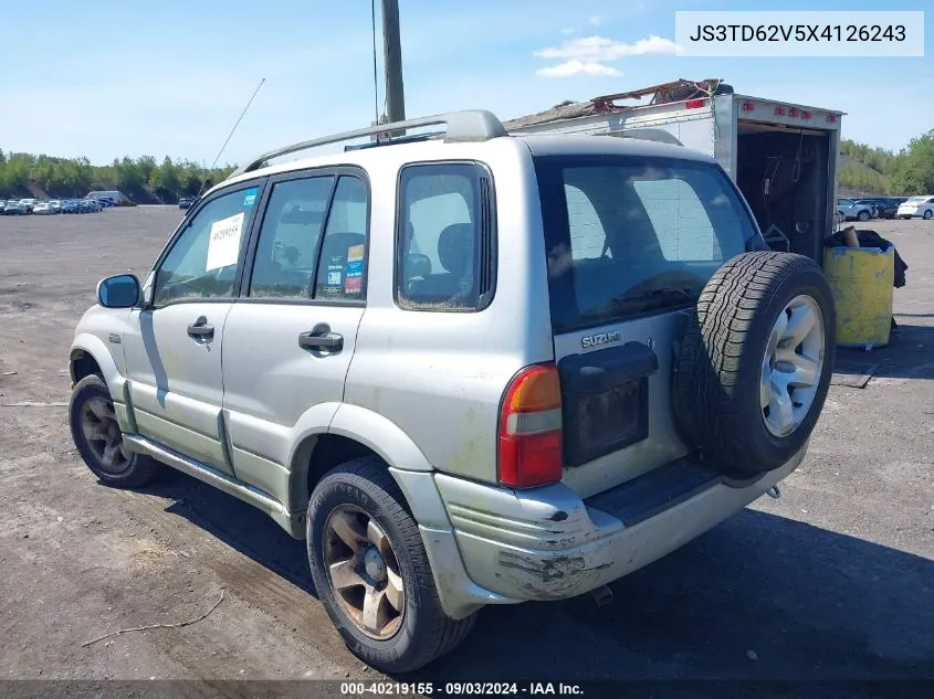 1999 Suzuki Grand Vitara Jlx/Jlx+ VIN: JS3TD62V5X4126243 Lot: 40219155