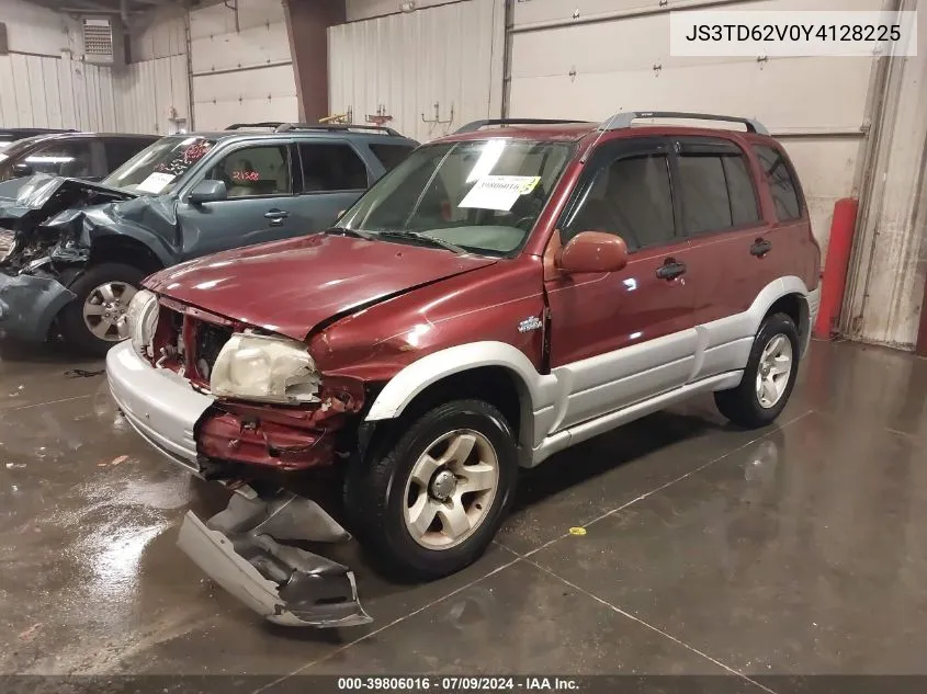 2000 Suzuki Grand Vitara Jlx/Jlx+/Limited VIN: JS3TD62V0Y4128225 Lot: 39806016