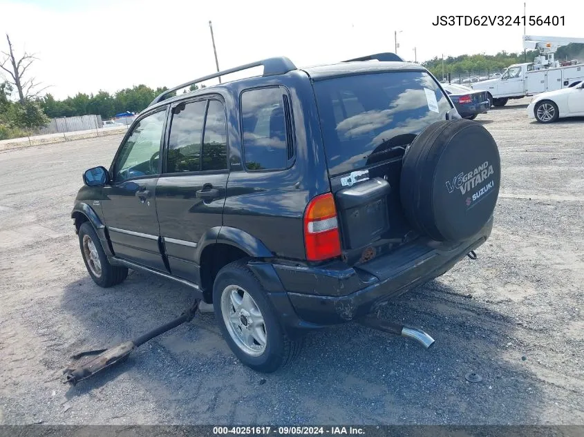 2002 Suzuki Grand Vitara Jlx/Limited VIN: JS3TD62V324156401 Lot: 40251617