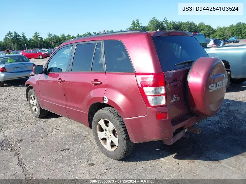 2006 Suzuki Grand Vitara Xsport VIN: JS3TD944264103524 Lot: 39953973