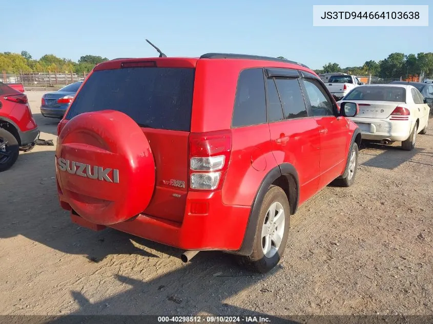 2006 Suzuki Grand Vitara Xsport VIN: JS3TD944664103638 Lot: 40298512