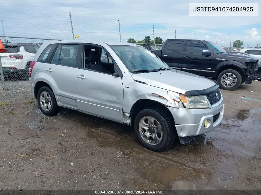 2007 Suzuki Grand Vitara VIN: JS3TD941074204925 Lot: 40236307