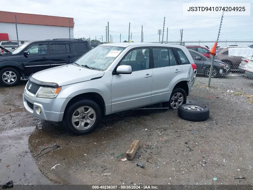 2007 Suzuki Grand Vitara VIN: JS3TD941074204925 Lot: 40236307