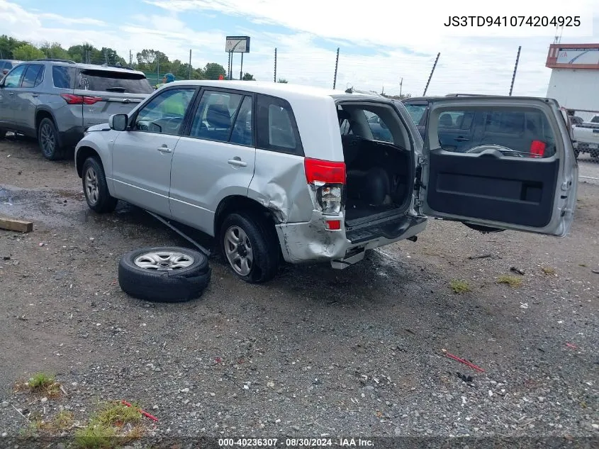 2007 Suzuki Grand Vitara VIN: JS3TD941074204925 Lot: 40236307